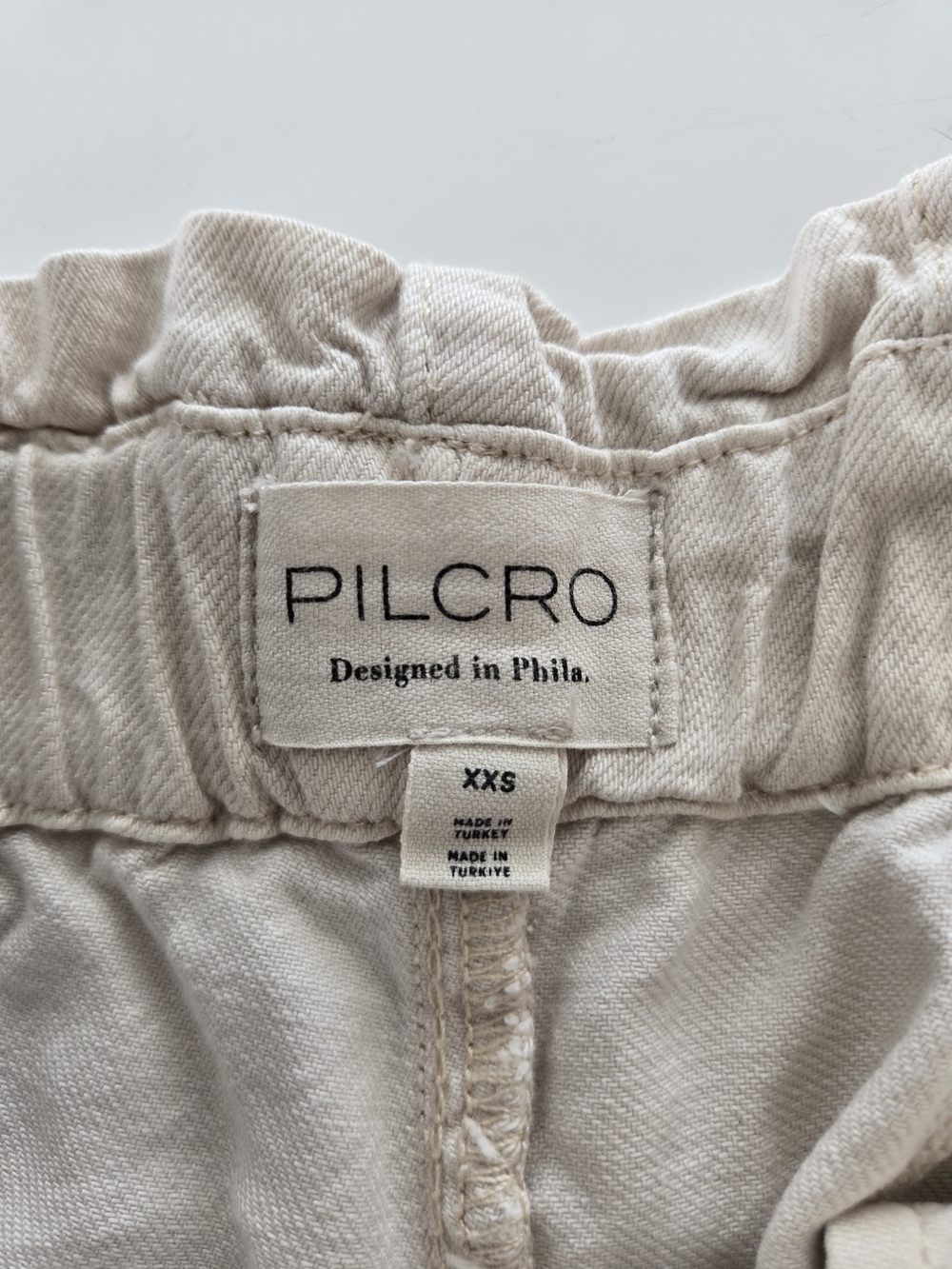 Pilcro Paperbag Waist Wide Leg Cropped Pants - Cream Size Xxs - Picture 14 of 15